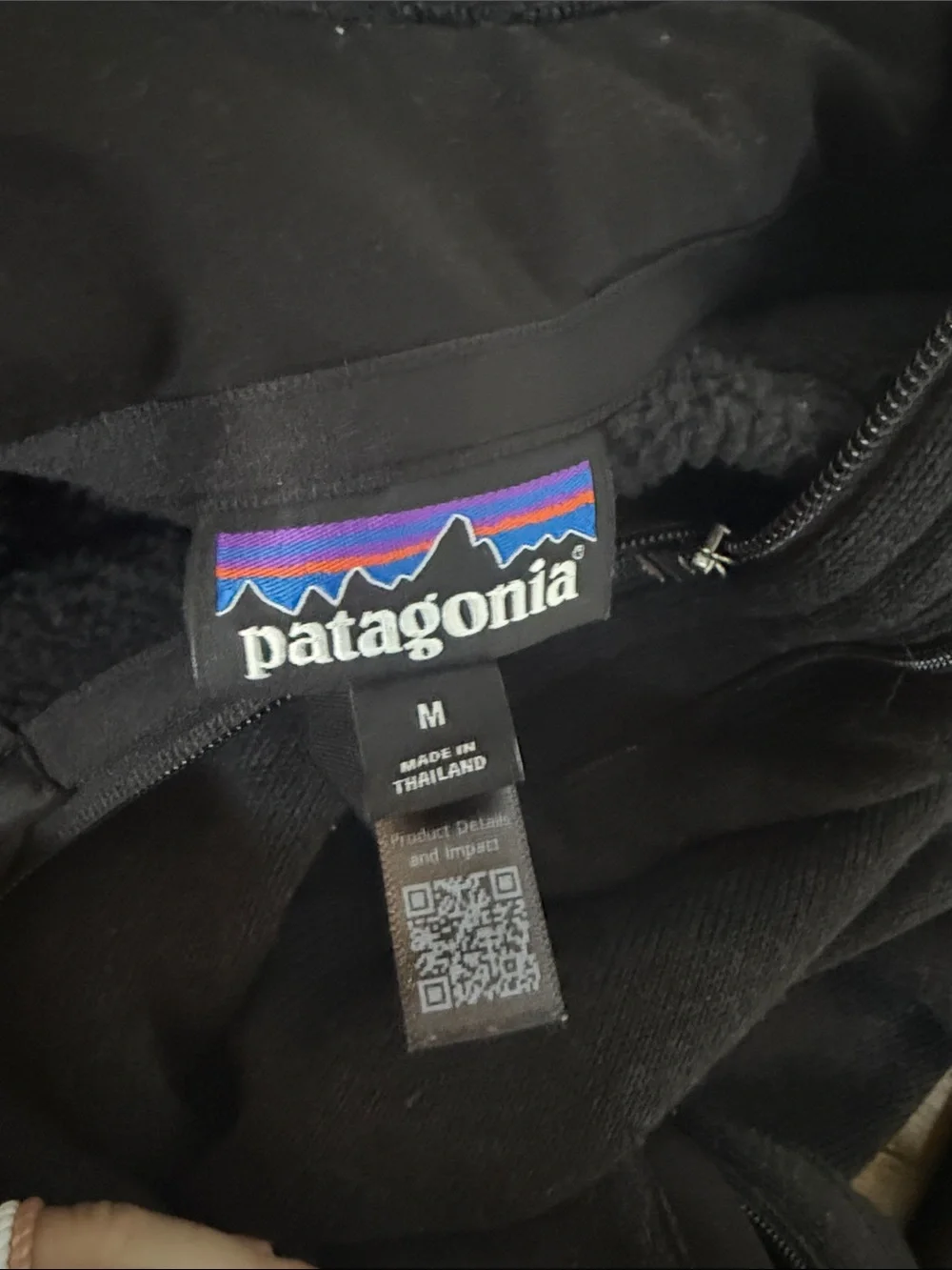 Patagonia Black Full-Zip Fleece Jacket with Chest Logo